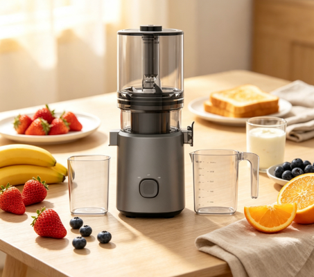 Компактная шнековая соковыжималка Fresh Smart HJ103A – Осветите свою кухню, осветите свой день с 4 цветовыми вариантами, широким желобом 135 мм, холодным отжимом 200 Вт и самоочисткой