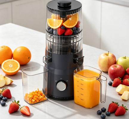 Компактная шнековая соковыжималка Fresh Smart HJ103A – Осветите свою кухню, сделайте день вашей семьи ярче с 4 цветовыми вариантами, широким желобом 135 мм, холодным отжимом 200 Вт и самоочисткой
