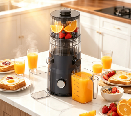 Компактная шнековая соковыжималка Fresh Smart HJ103A – Яркий цвет, яркое здоровье с 4 вариантами цвета, широкое загрузочное отверстие 135 мм, холодный отжим 200 Вт и самоочистка