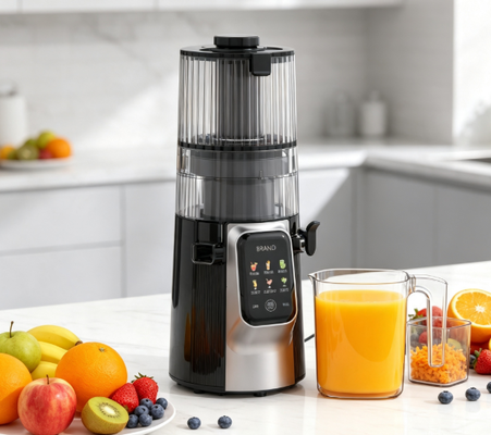 Соковыжималка Fresh Smart HJ102D с медленным отжимом и множеством функций – питайте свою семью естественно с 6 режимами, широким желобом 135 мм, холодным отжимом 200 Вт и самоочисткой