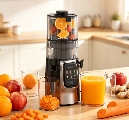 Соковыжималка Fresh Smart HJ102D с медленным отжимом и множеством функций – улучшите каждый глоток с 6 режимами, широкой загрузочной горловиной 135 мм, холодным отжимом 200 Вт и самоочисткой