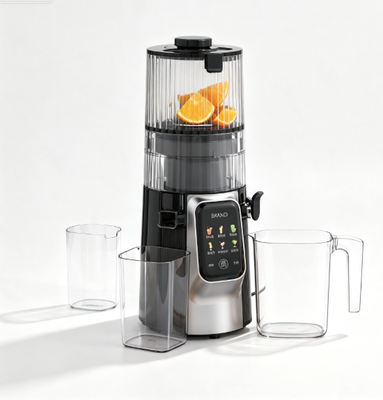 Соковыжималка Fresh Smart HJ102D с медленным отжимом и множеством функций – единственный прибор, который делает все, с 6 режимами, широким желобом 135 мм, холодным отжимом 200 Вт и самоочисткой