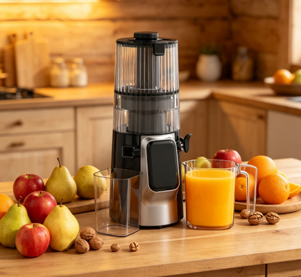 Универсальная соковыжималка для медленного жевания Fresh Smart HJ102D — 6 режимов для сока, смузи, шербета и орехового молока, желоб шириной 135 мм, холодный отжим 200 Вт и самоочистка