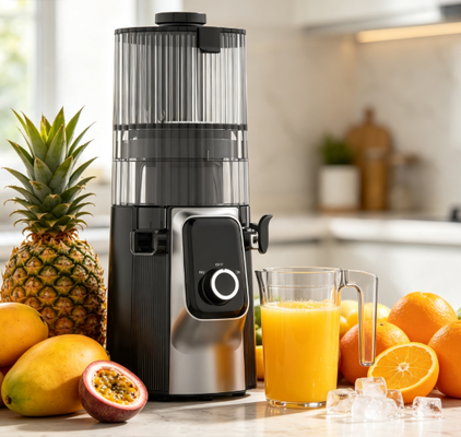 Медленная соковыжималка Fresh Smart HJ102C – соковыжималка, которая сделает вашу кухню центром здорового образа жизни, с 3 регулируемыми скоростями, широким желобом 135 мм, холодным отжимом мощностью 200 Вт и функцией самоочистки