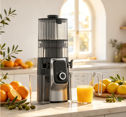 Fresh Smart HJ102C Slow Masticating Juicer - соковыжиматель, который возвращает свежесть в ваш день с тремя регулируемыми скоростями, 135 мм широким парашютом, 200 Вт холодным прессом и самоочисткой