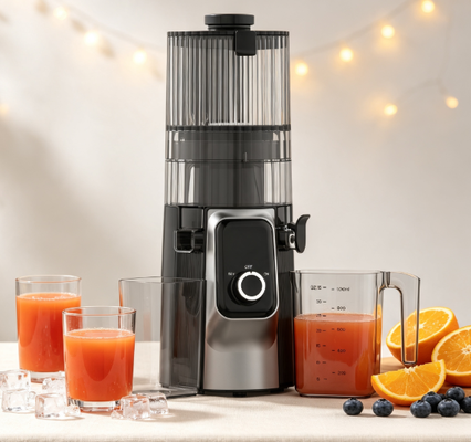 Медленная соковыжималка Fresh Smart HJ102C – соковыжималка, ради которой стоит просыпаться, с 3 регулируемыми скоростями, широким желобом 135 мм, холодным отжимом мощностью 200 Вт и самоочисткой