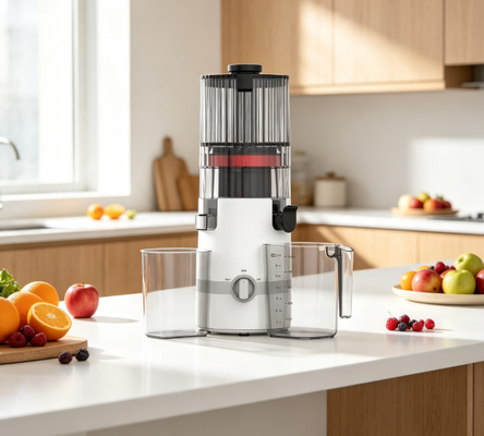 Низкоскоростная соковыжималка Fresh Smart HJ102B – Ваша ежедневная здоровая привычка для всей семьи с широким желобом 135 мм, холодным отжимом 200 Вт, самоочисткой и надежным замком безопасности