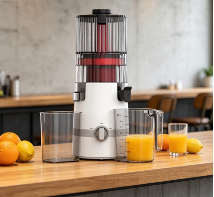 Соковыжималка для медленного отжима Fresh Smart HJ102B – Создатель здоровых привычек с желобом 135 мм, холодным отжимом 200 Вт, самоочисткой и замком безопасности для каждого члена семьи